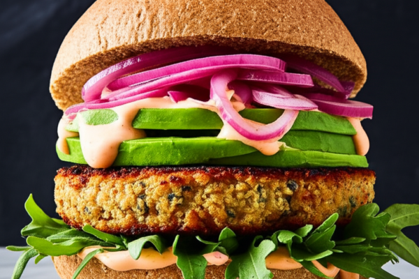 Crispy Brown Rice & Chickpea Burger