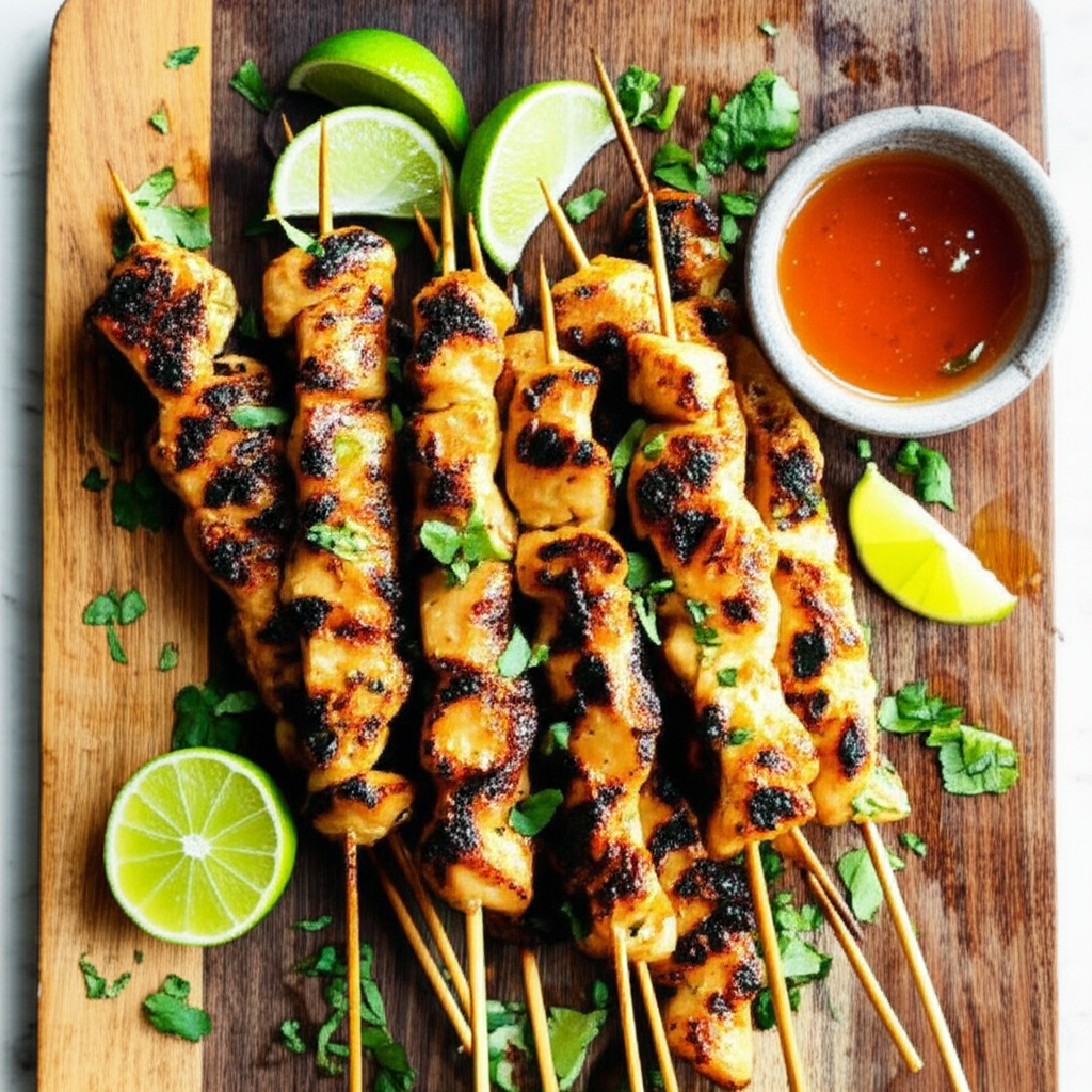 Easy Grilled Honey Lime Chicken Skewers