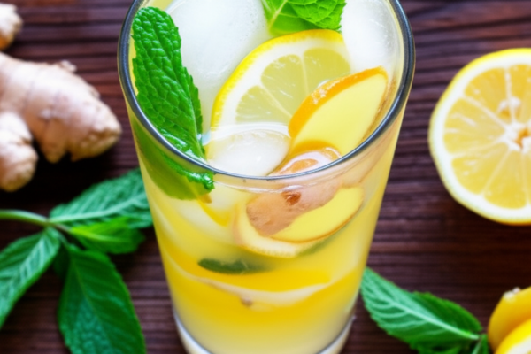 Fresh Lemon Ginger Mint Cooler