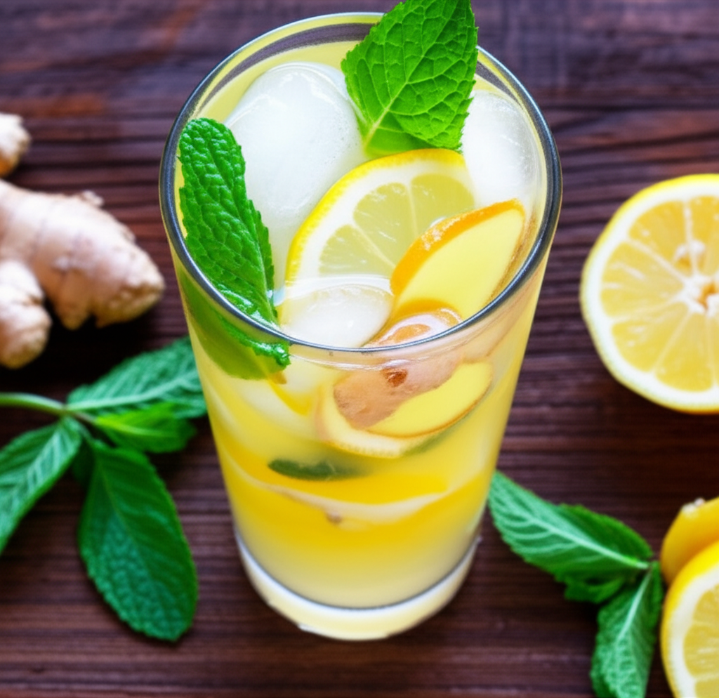Fresh Lemon Ginger Mint Cooler