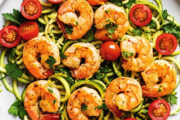 Garlic Butter Shrimp with Zucchini Noodles