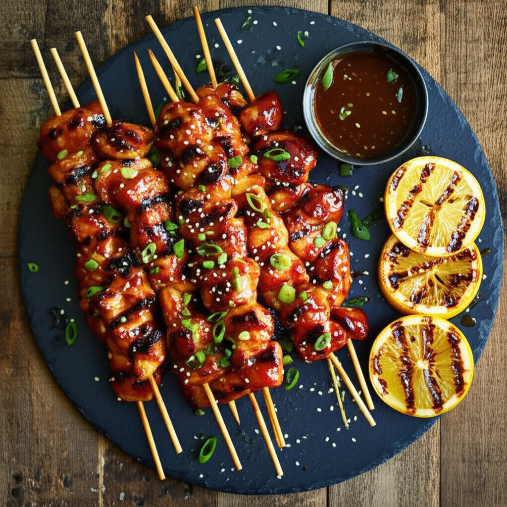 The Hallelujah Honey-Bourbon Chicken Skewers