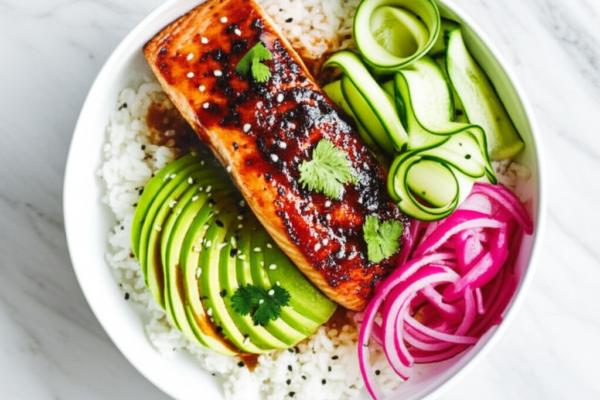 The Isla Verde Citrus-Glazed Salmon Bowl