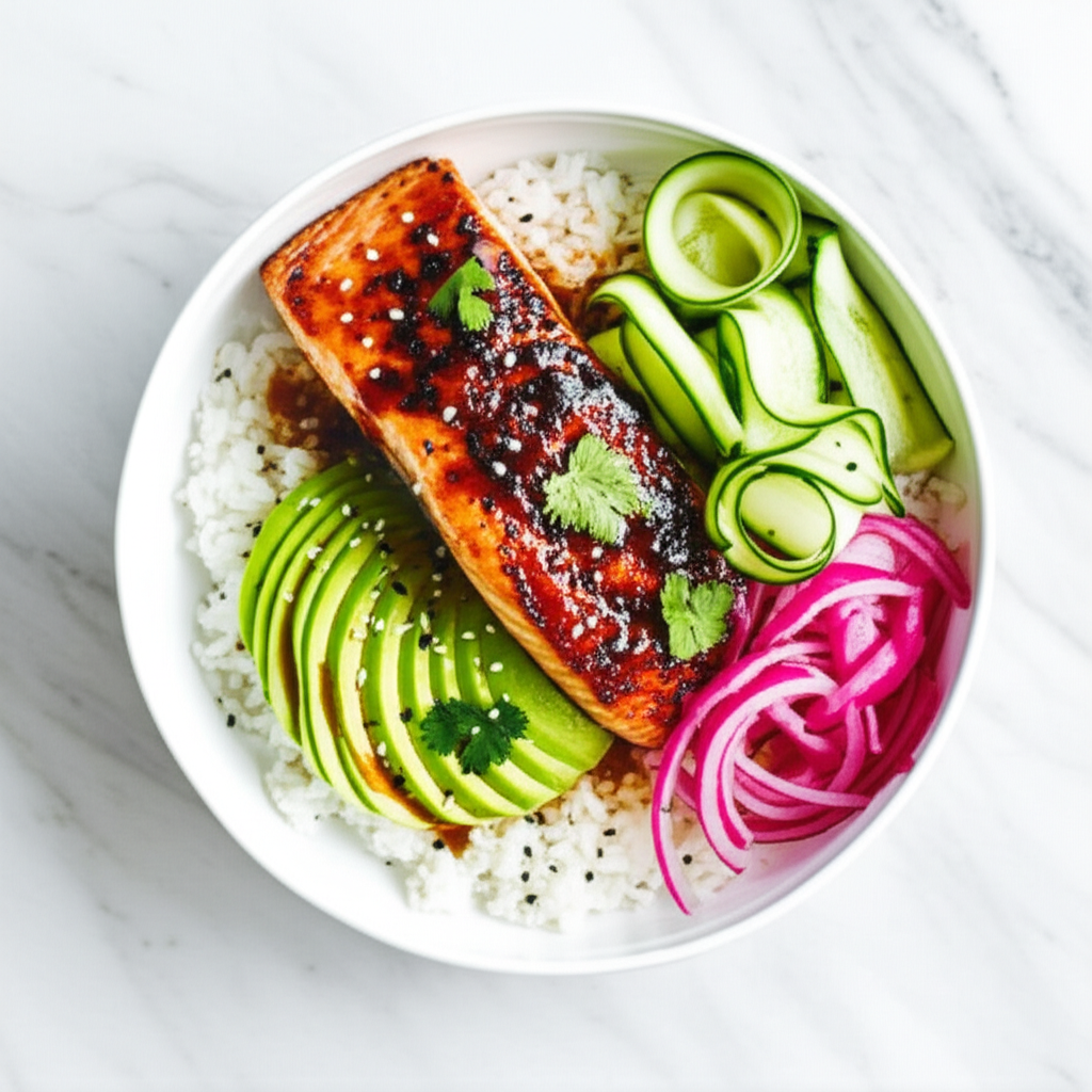 The Isla Verde Citrus-Glazed Salmon Bowl