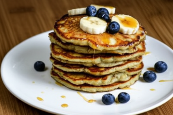 Fluffy Oat Banana Pancakes (Gluten Free & Vegan)