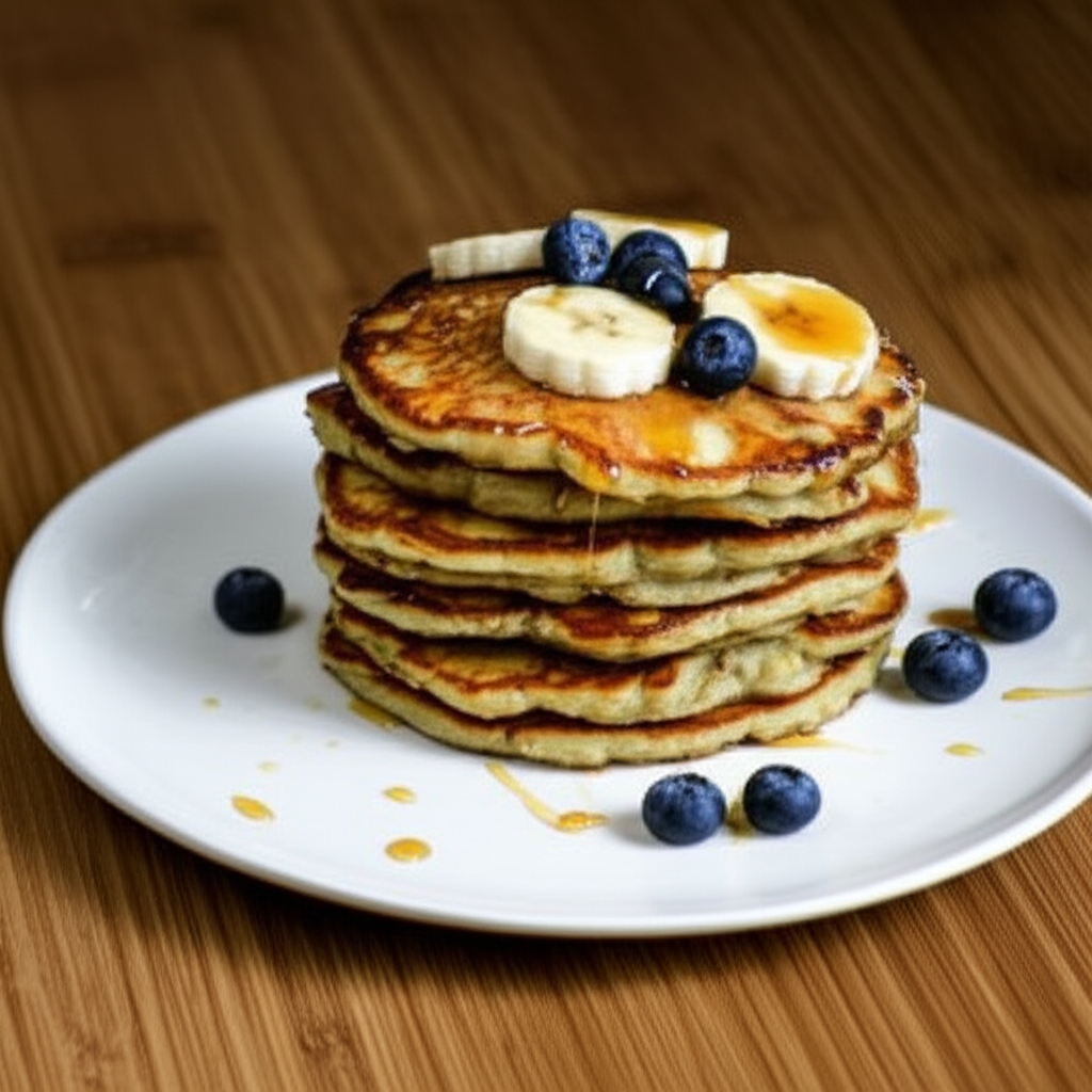 Fluffy Oat Banana Pancakes (Gluten Free & Vegan)