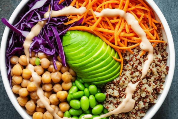 Rainbow Buddha Bowl with Crispy Chickpeas