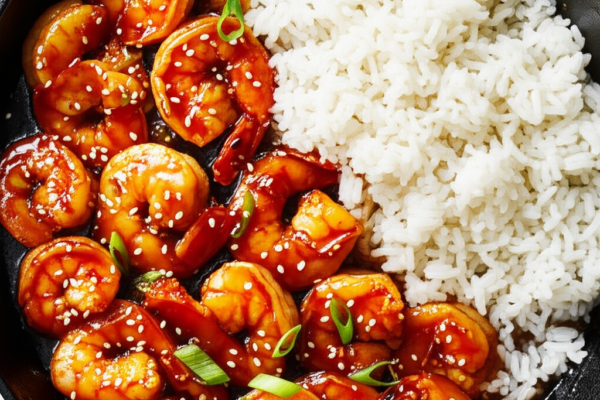 Gluten-Free Honey Garlic Shrimp Skillet