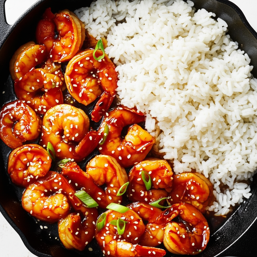 Gluten-Free Honey Garlic Shrimp Skillet
