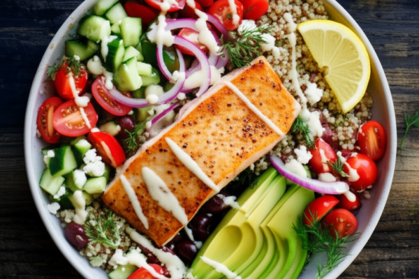 The Santorini Sunset Salmon Bowl
