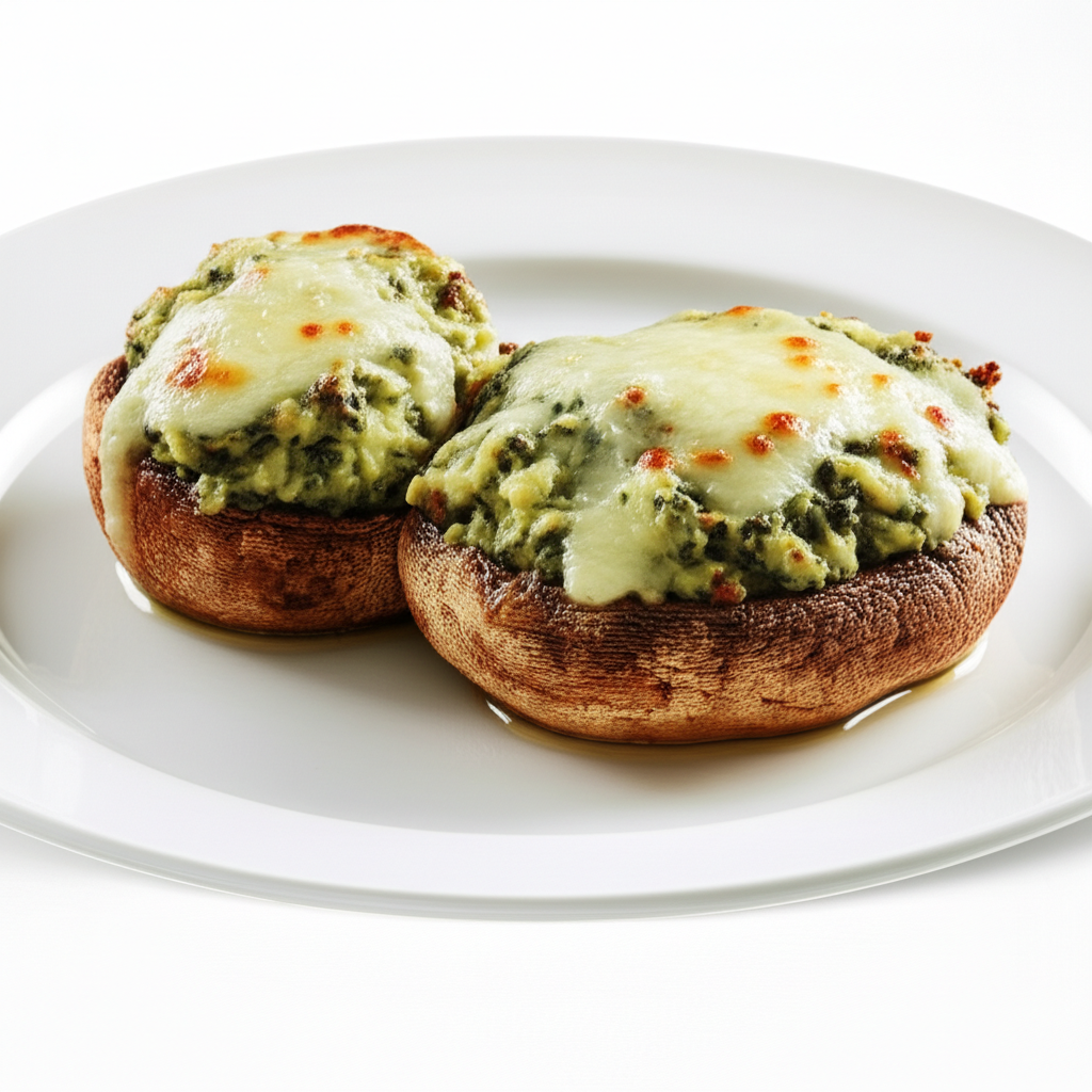 Spinach Artichoke Stuffed Portobello Mushrooms