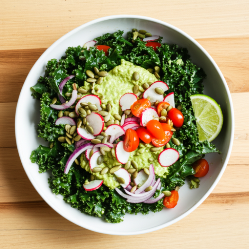 The Glow-Up Kale Salad with Creamy Avocado Dressing
