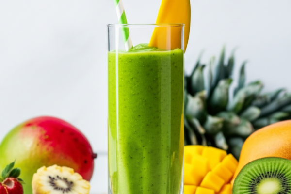 Tropical Green Smoothie with Mango and Banana