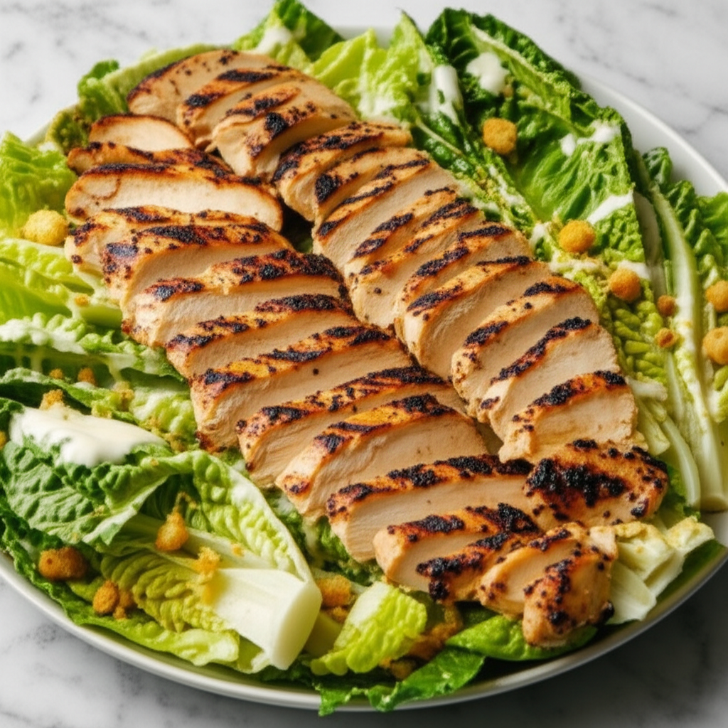 Warm Grilled Chicken Caesar Salad