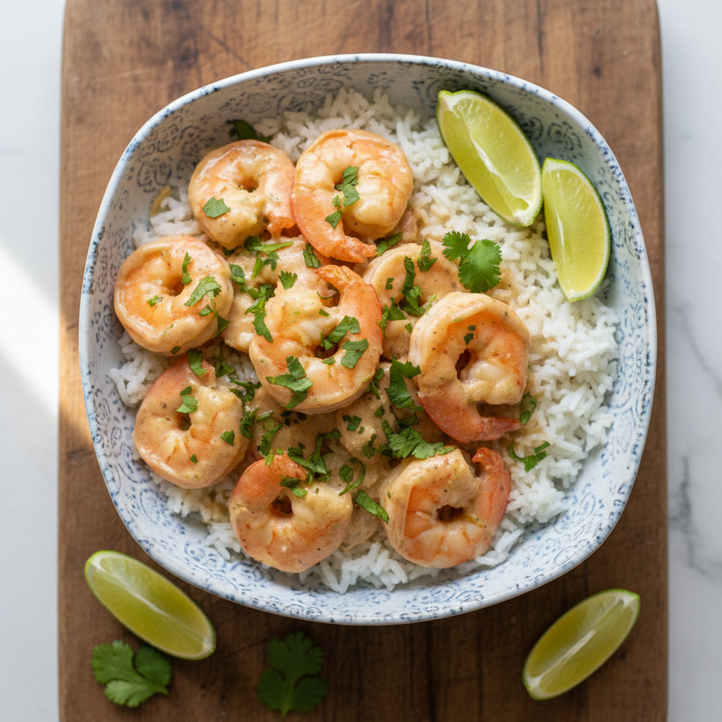 10-Minute Coconut Lime Shrimp Bowls