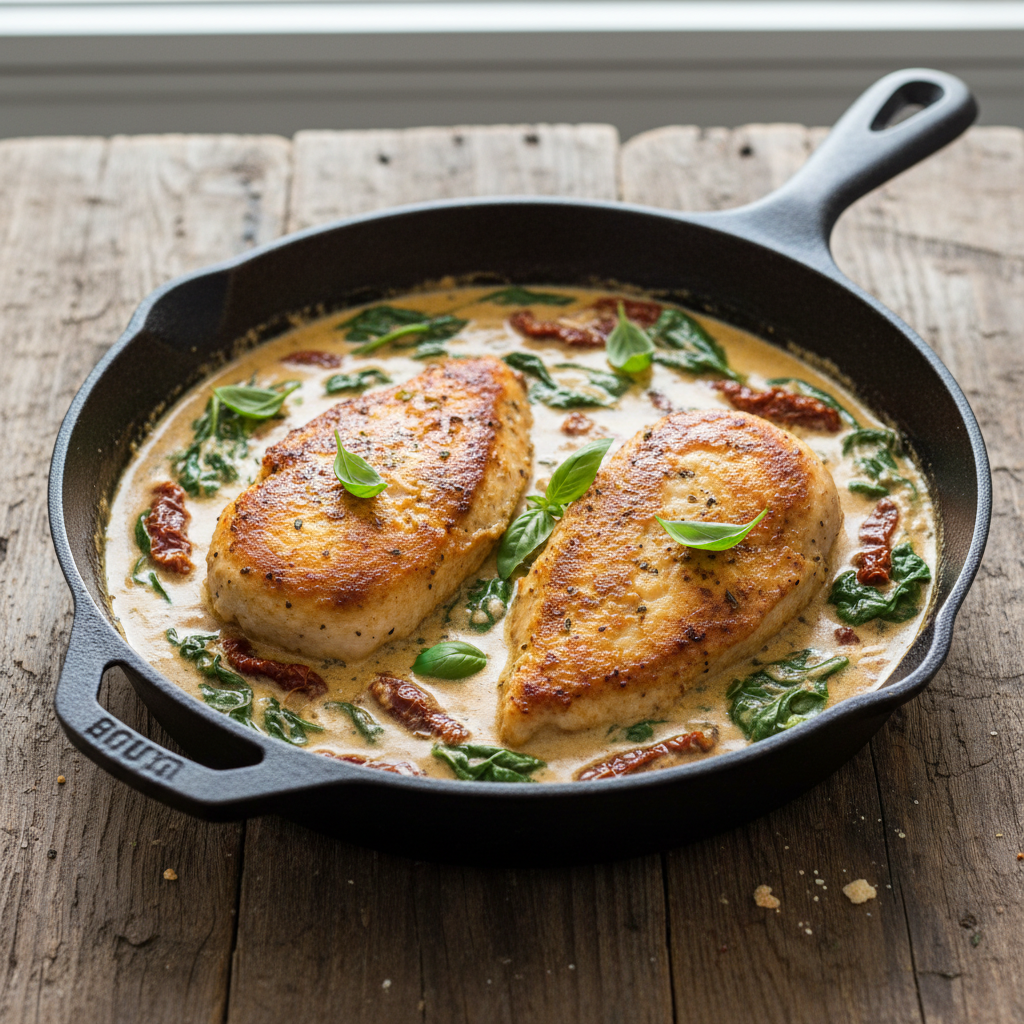 15-Minute Creamy Tuscan Chicken Skillet