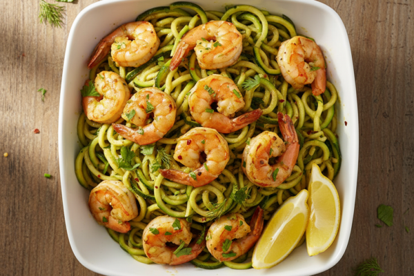 15-Minute Garlic Butter Shrimp with Zucchini Noodles