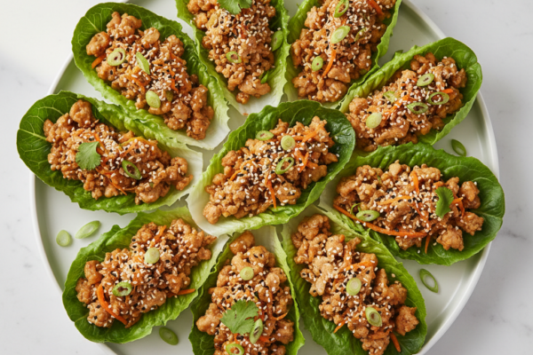15-Minute Sesame Chicken Lettuce Cups