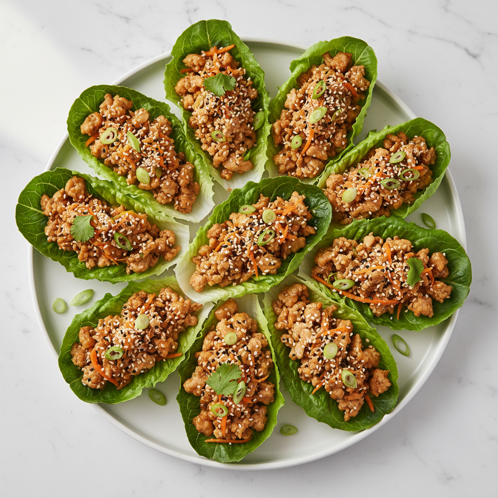 15-Minute Sesame Chicken Lettuce Cups