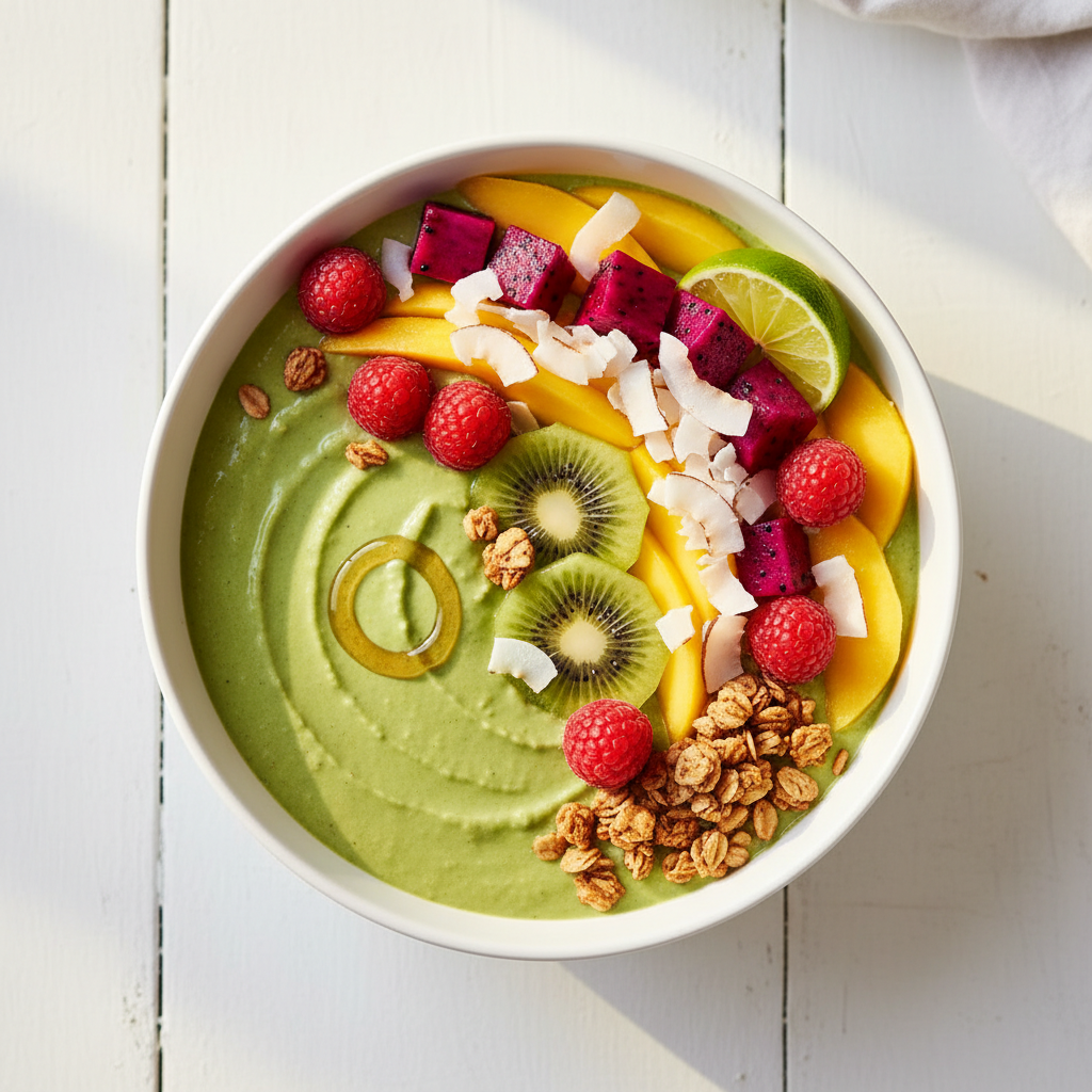 5-Minute Tropical Green Smoothie Bowl