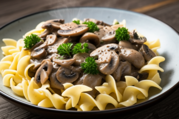 Creamy Vegetarian Mushroom Stroganoff