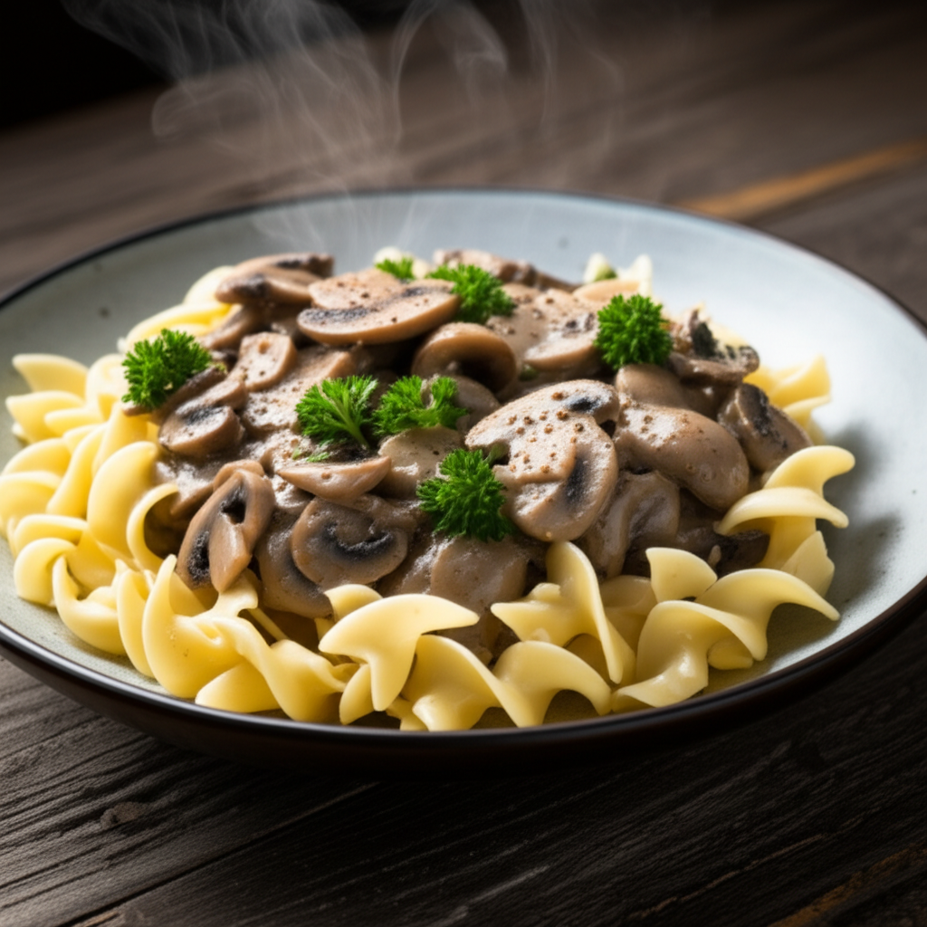 Creamy Vegetarian Mushroom Stroganoff