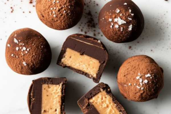 No-Bake Dark Chocolate Peanut Butter Truffles (Dairy-Free)