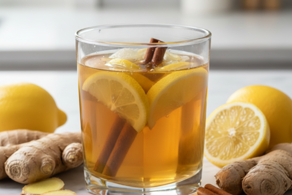 Detox Apple Cider Vinegar Morning Tonic with Ginger and Lemon