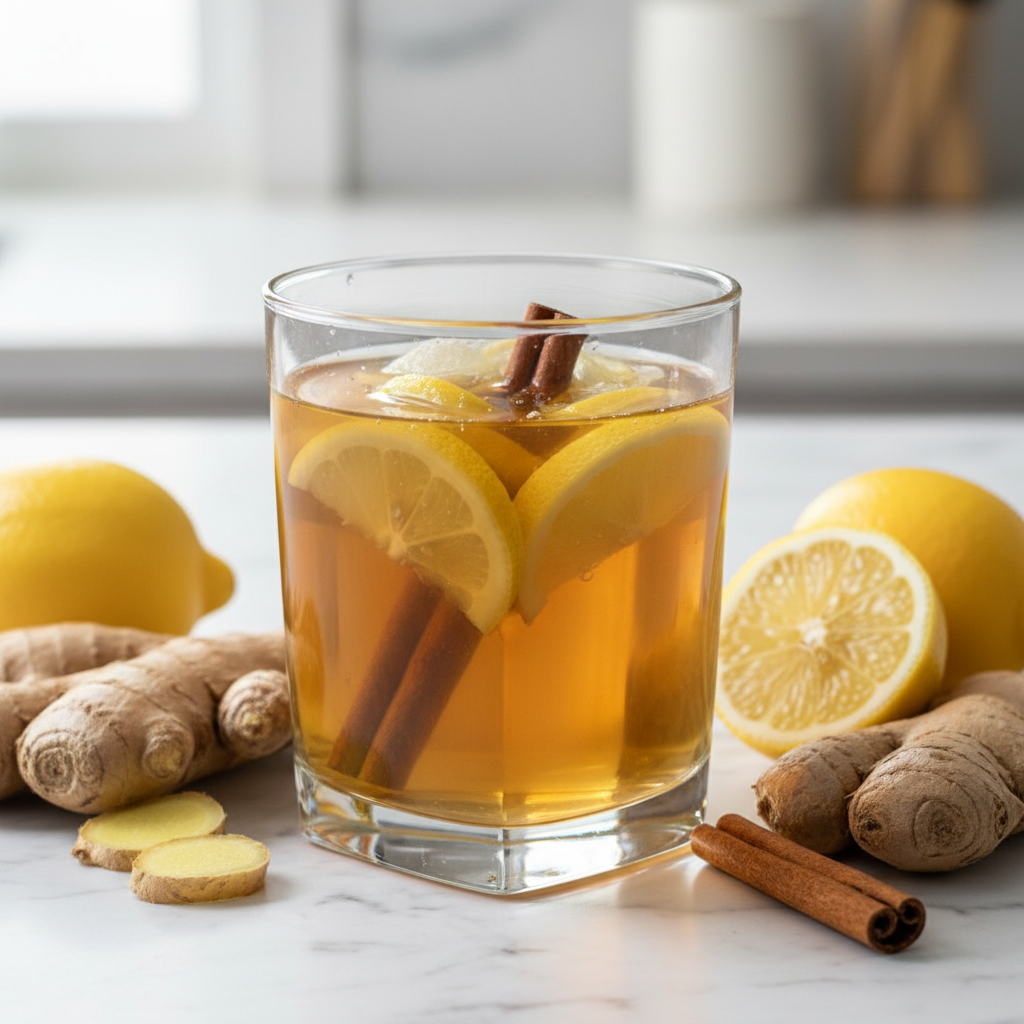 Detox Apple Cider Vinegar Morning Tonic with Ginger and Lemon