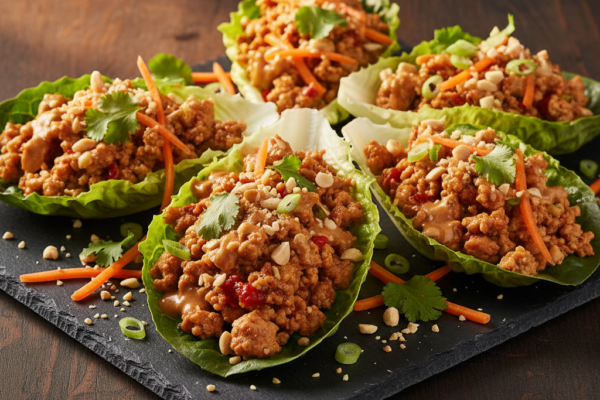 Thai Peanut Turkey Lettuce Wraps