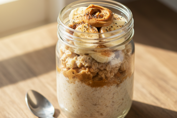 Easy Overnight Oats with Peanut Butter and Banana