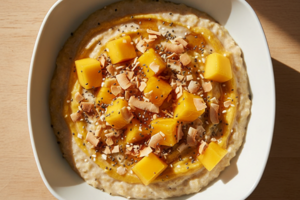 Easy Stovetop Coconut Mango Oatmeal