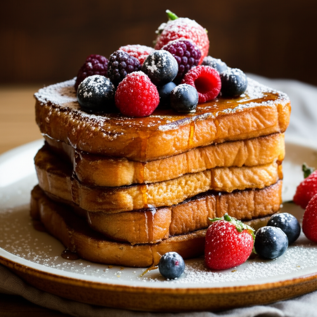 Easy Stovetop French Toast with Fresh Berries