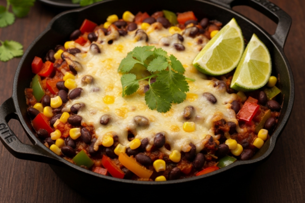 Easy Vegetarian Black Bean Taco Skillet