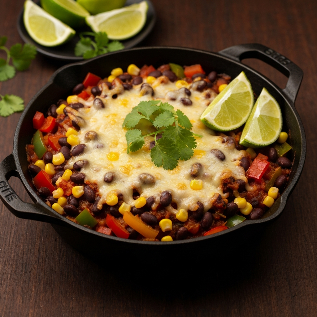 Easy Vegetarian Black Bean Taco Skillet