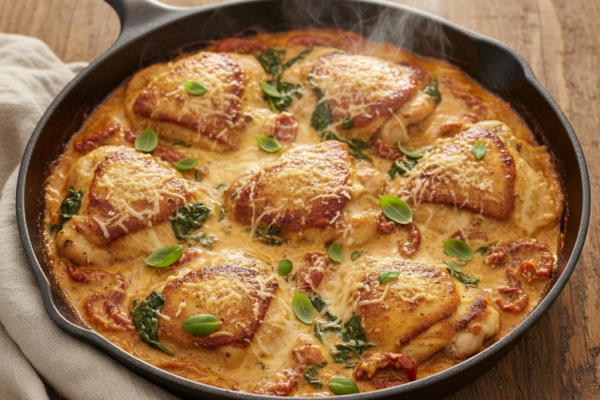Gluten-Free Creamy Sun-Dried Tomato Chicken Skillet