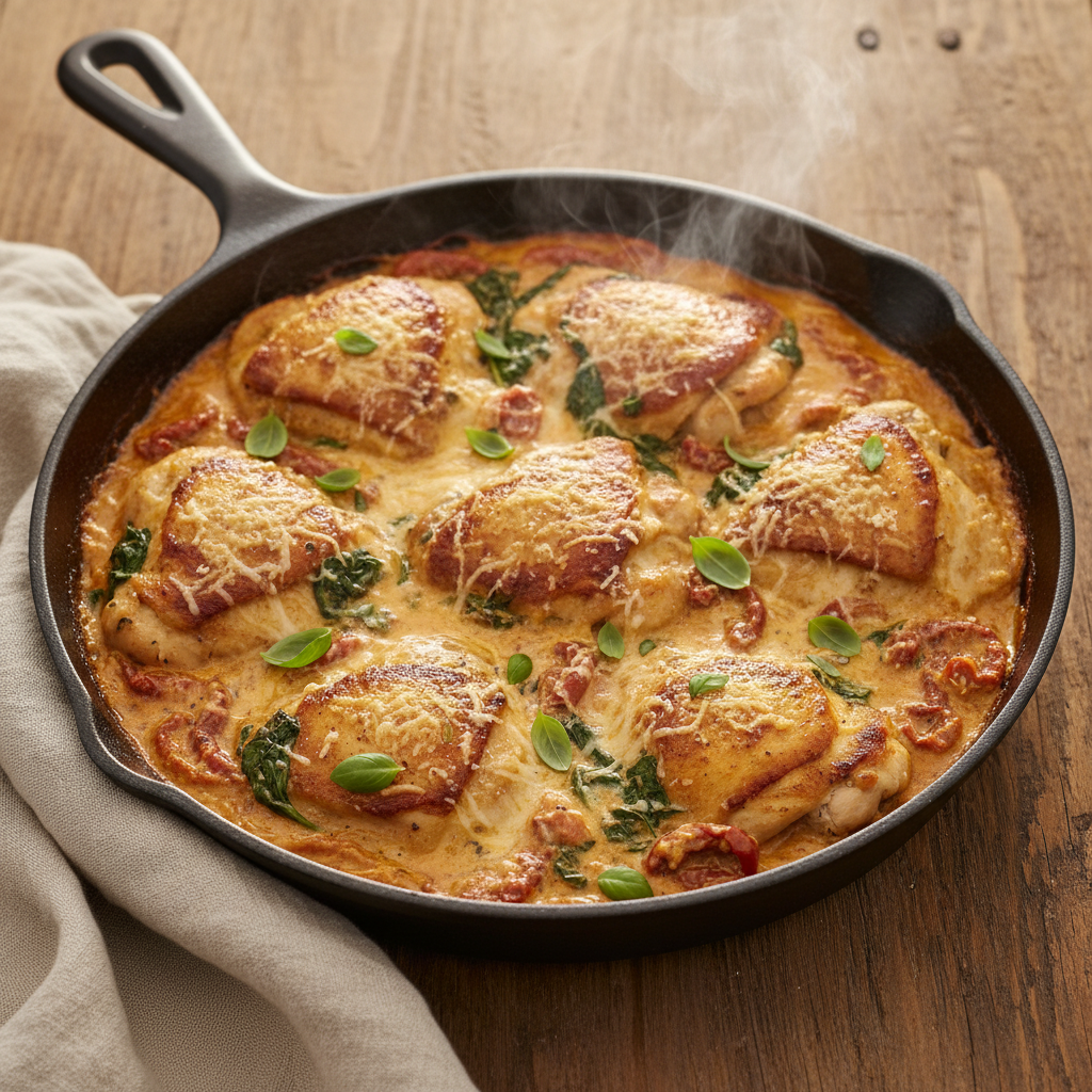 Gluten-Free Creamy Sun-Dried Tomato Chicken Skillet