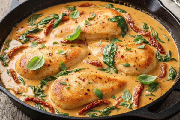 Gluten-Free Creamy Tuscan Chicken Skillet