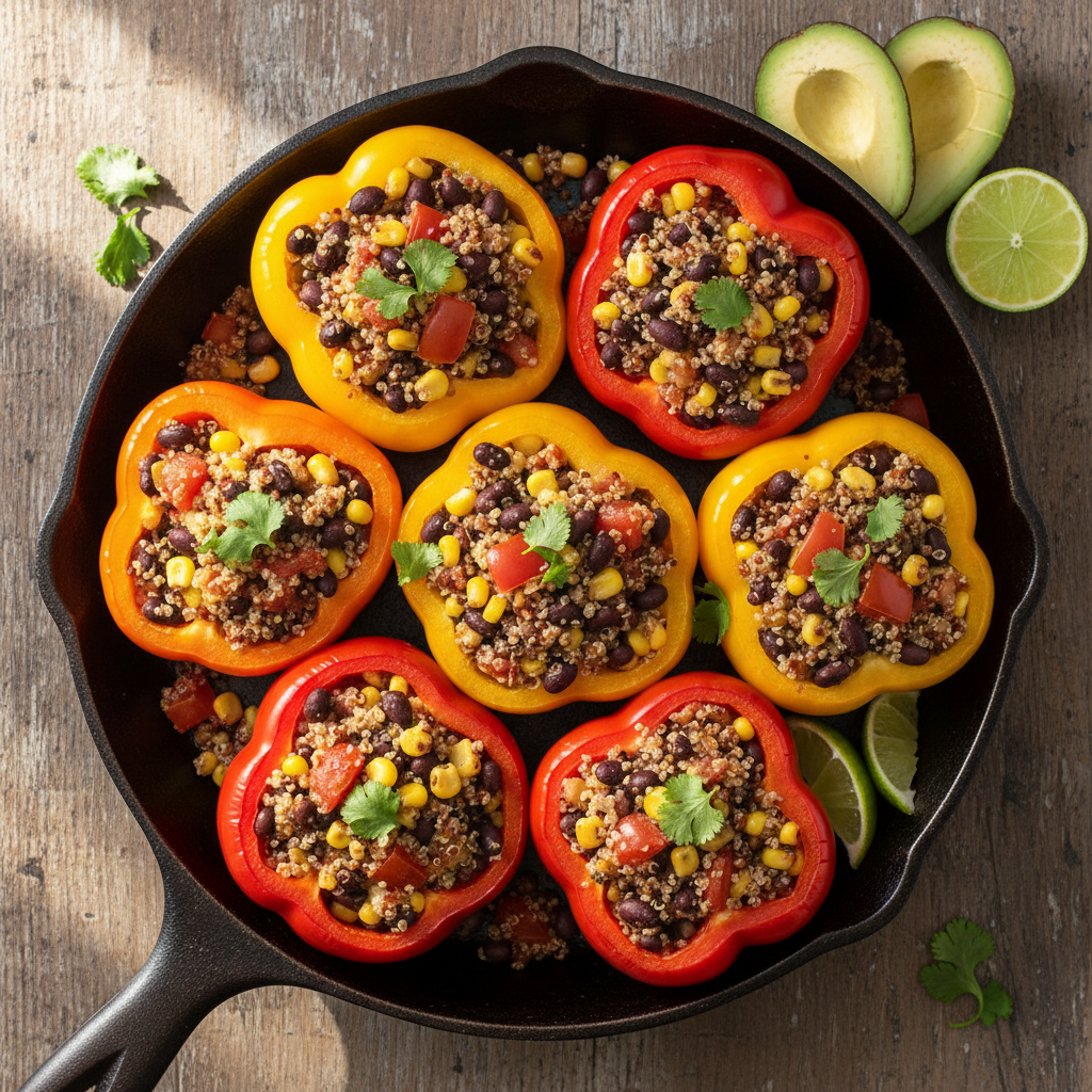 Gluten-Free Mexican Quinoa Stuffed Peppers