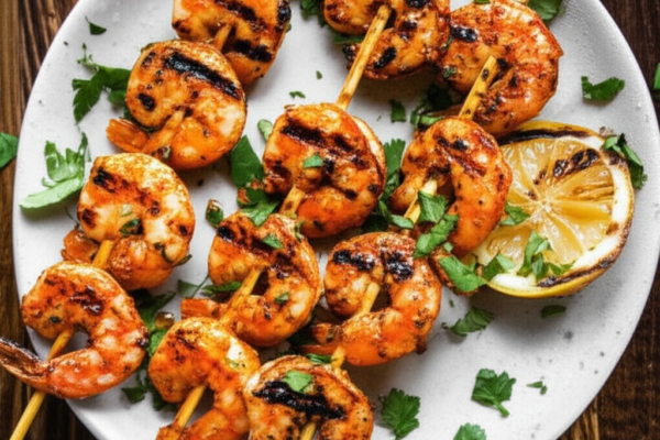 Easy Grilled Cajun Garlic Butter Shrimp Skewers