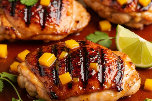 Grilled Mango Habanero Chicken Thighs