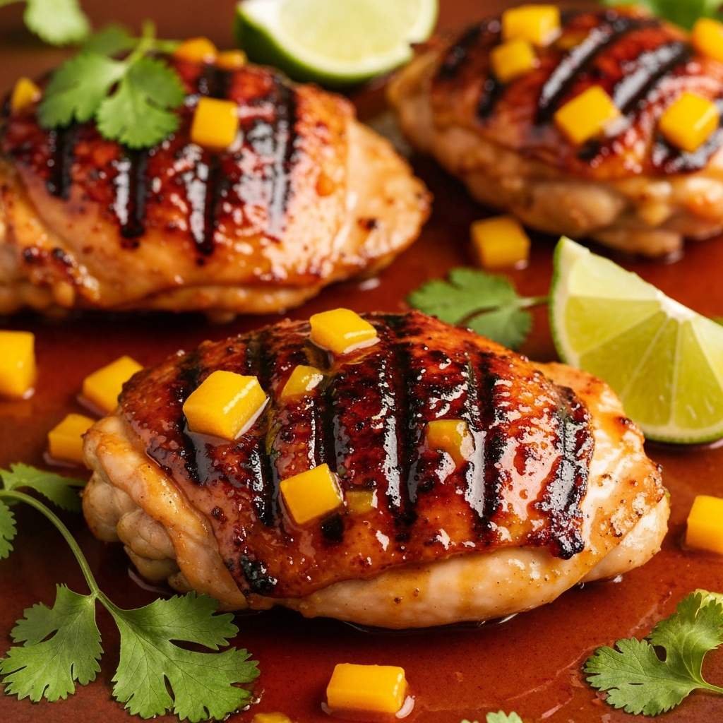 Grilled Mango Habanero Chicken Thighs