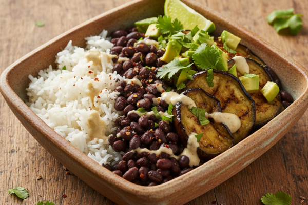 Havana Nights Smoky Eggplant & Black Bean Rice Bowl