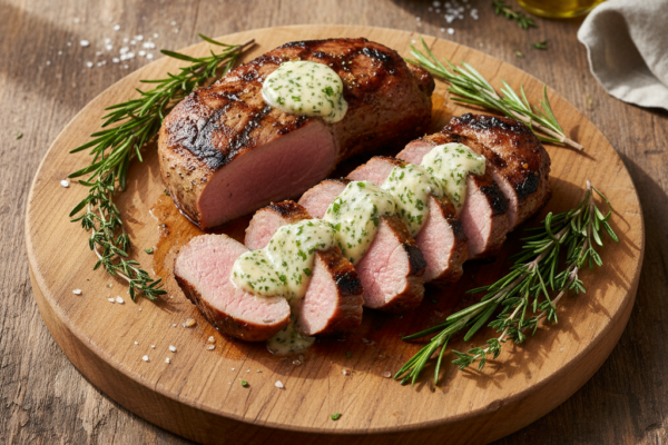 Juicy Grilled Pork Tenderloin with Garlic Herb Butter