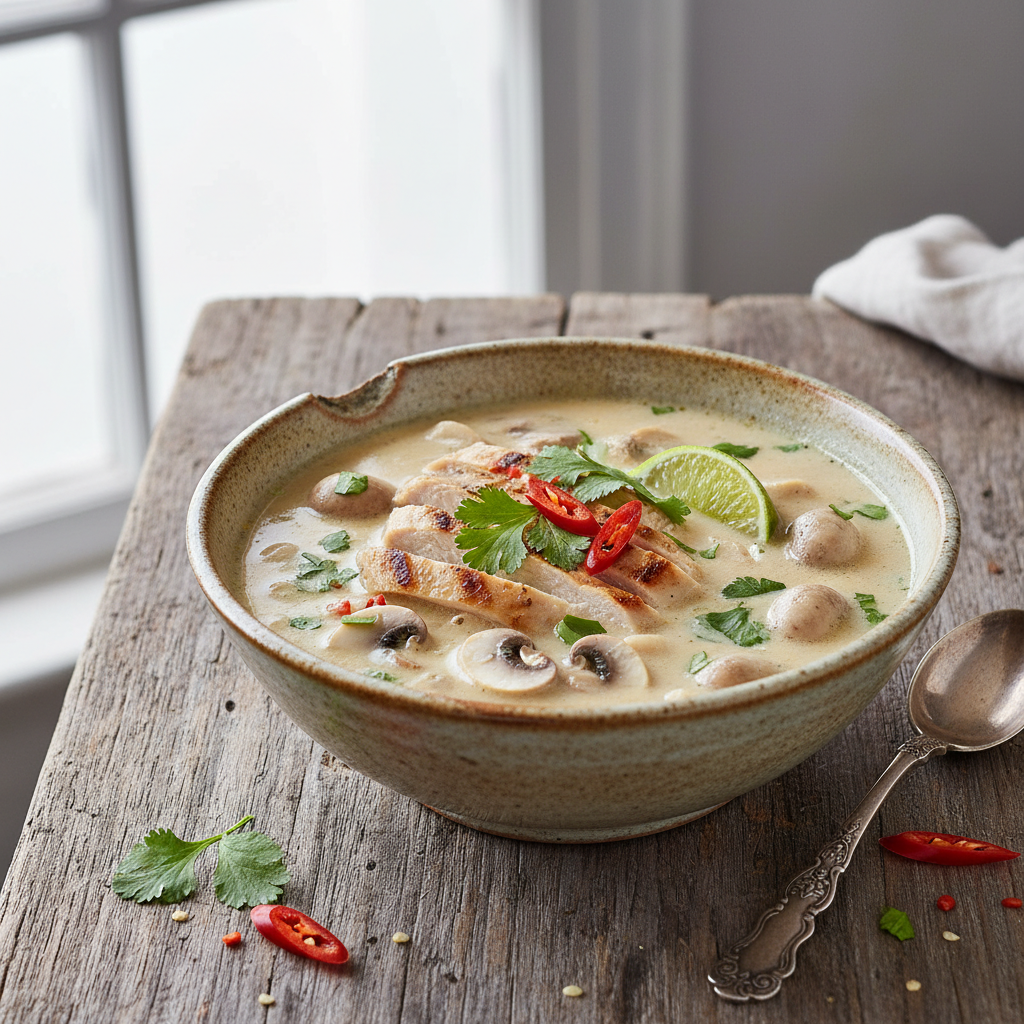 Easy Thai Coconut Chicken Soup (Tom Kha Gai)