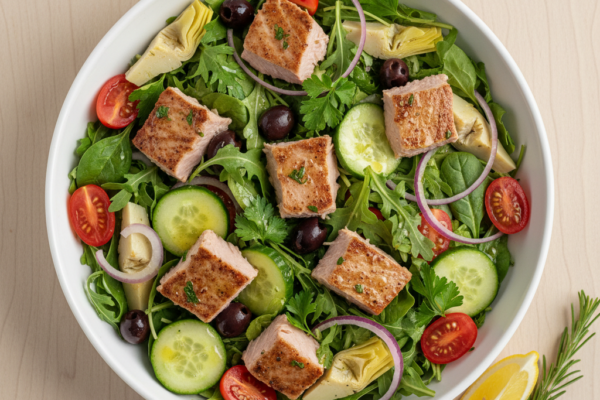 Easy Mediterranean Tuna Salad Bowl (No Cook, 10 Minutes)