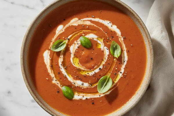 Creamy Vegan Roasted Red Pepper & White Bean Soup