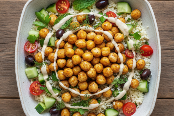 Mediterranean Cauliflower Rice Bowl (Vegan)