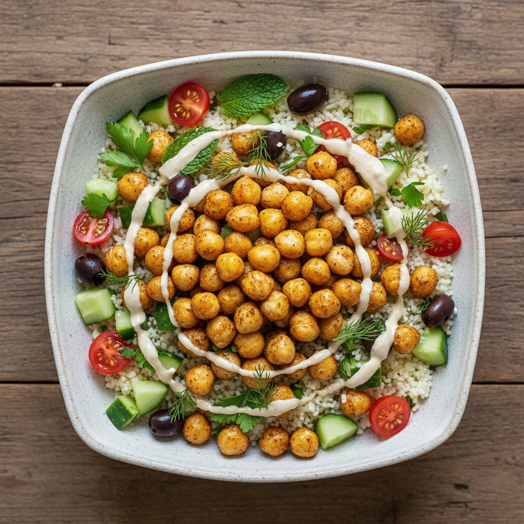 Mediterranean Cauliflower Rice Bowl (Vegan)