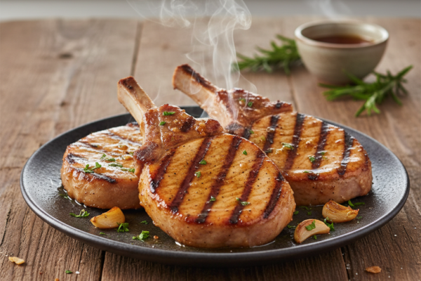 Smoky Grilled Honey Garlic Pork Chops